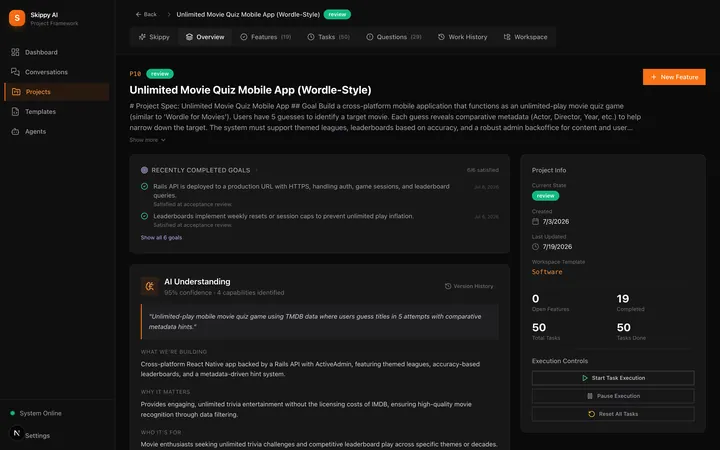 Skippy AI project overview